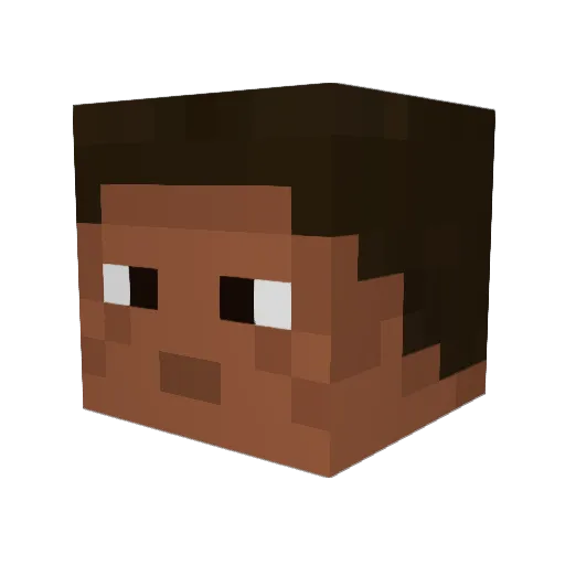 Tizaa_ Minecraft avatar head, 3D render