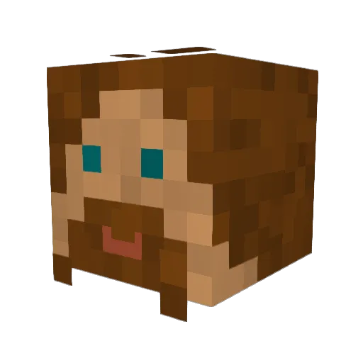 Tizgin Minecraft avatar head, 3D render