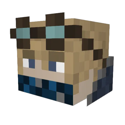 Tizzcal Minecraft avatar head, 3D render