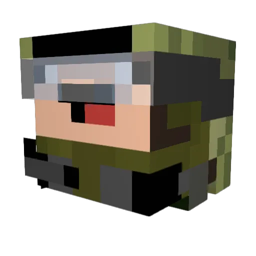 Tjalffe Minecraft avatar head, 3D render