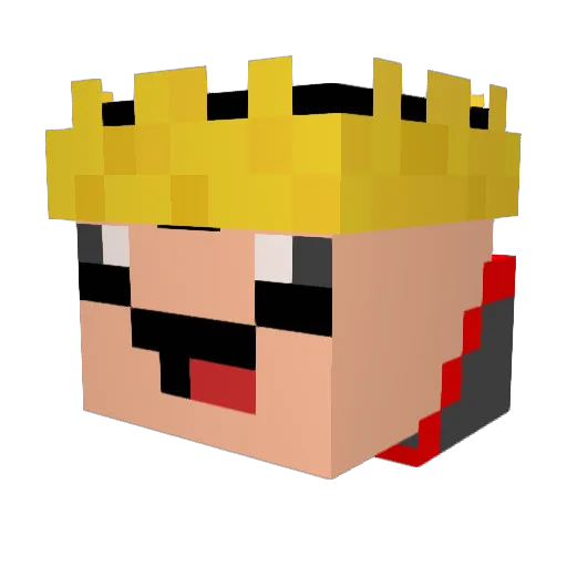 TkDCaube Minecraft avatar head, 3D render
