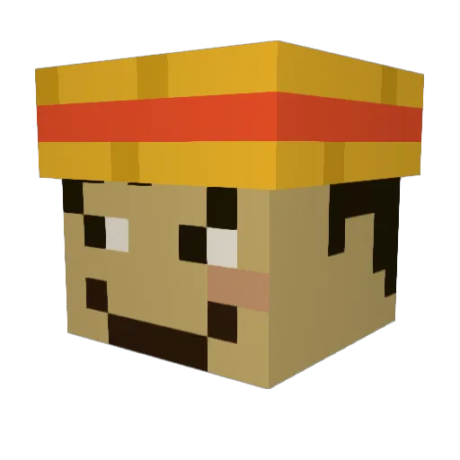 Tlalocian Minecraft avatar head, 3D render