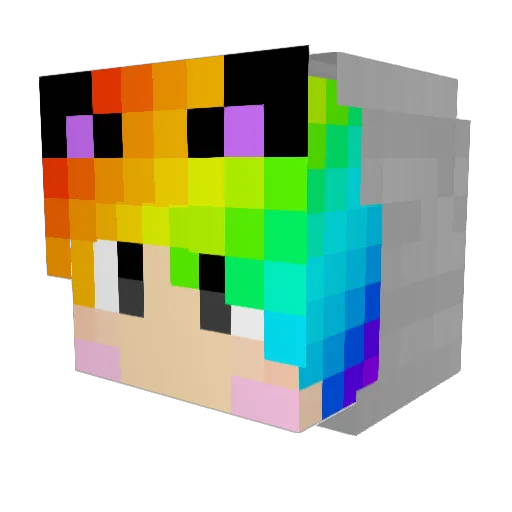 Tlamh Minecraft avatar head, 3D render