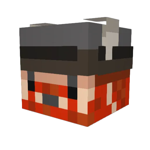 Tloster Minecraft avatar head, 3D render