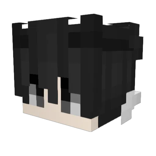 Tmave Minecraft avatar head, 3D render