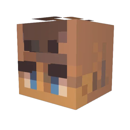 To5ter Minecraft avatar head, 3D render