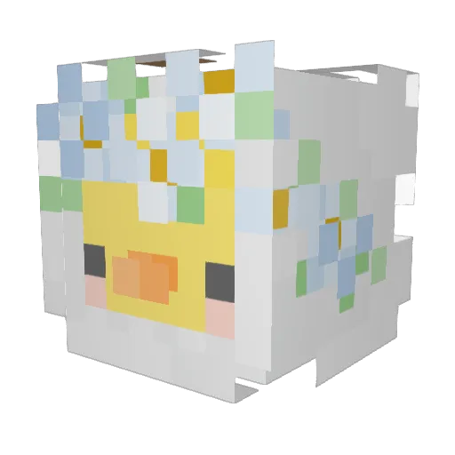 ToGinie Minecraft avatar head, 3D render