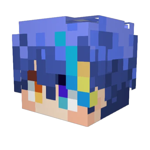 ToMoArI Minecraft avatar head, 3D render