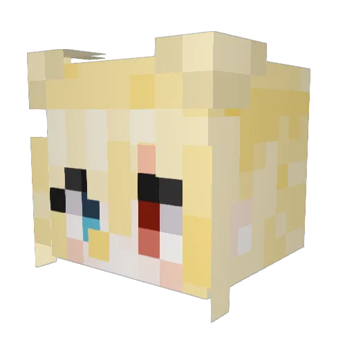 To_nyang Minecraft avatar head, 3D render