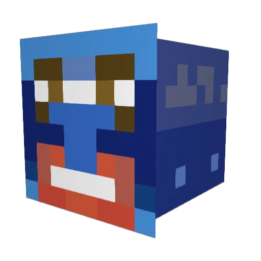 ToaMei Minecraft avatar head, 3D render