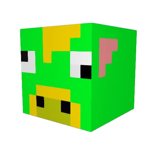 ToadCrust Minecraft avatar head, 3D render