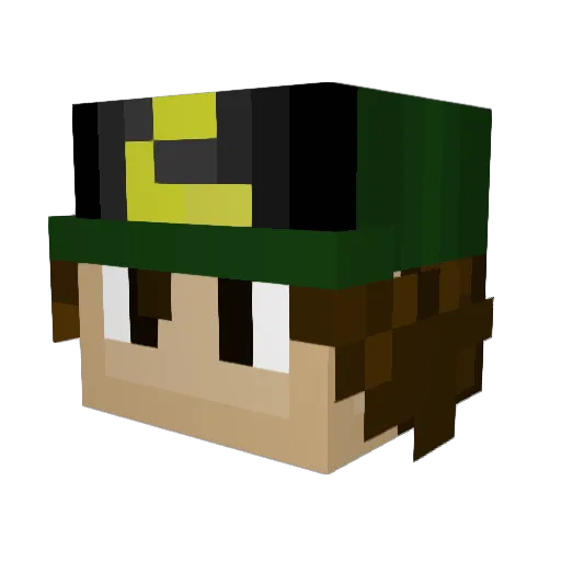 Toadhero Minecraft avatar head, 3D render