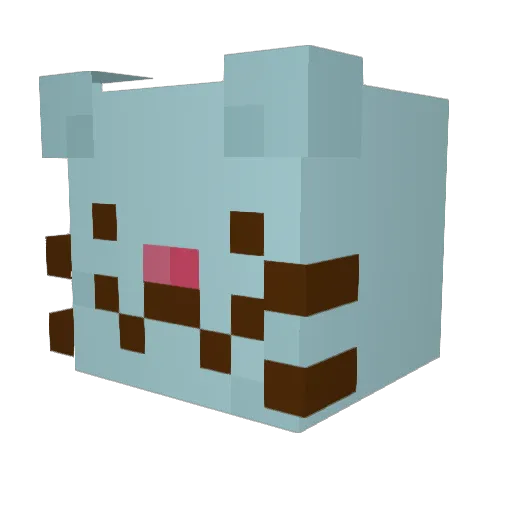 Toadout Minecraft avatar head, 3D render