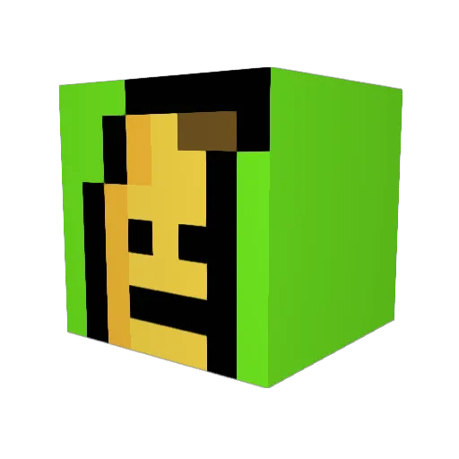 Toastbrodd Minecraft avatar head, 3D render