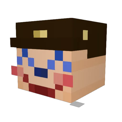 Toastertester Minecraft avatar head, 3D render