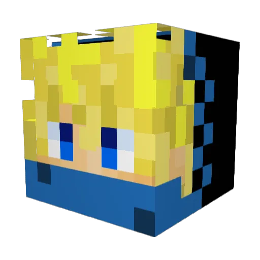 Tob33t Minecraft avatar head, 3D render