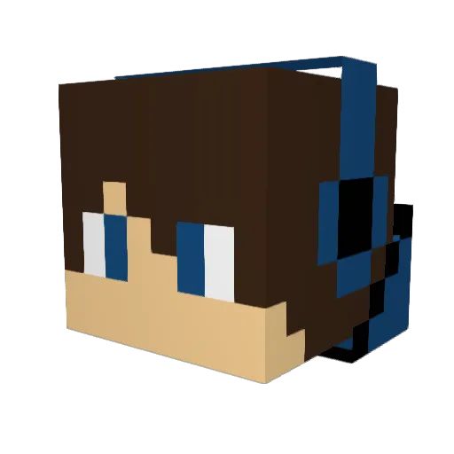 TobAttack Minecraft avatar head, 3D render