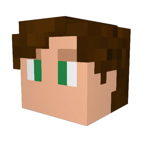 Toballou Minecraft avatar head, 3D render