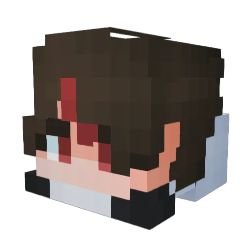 TobeheroRED Minecraft avatar head, 3D render