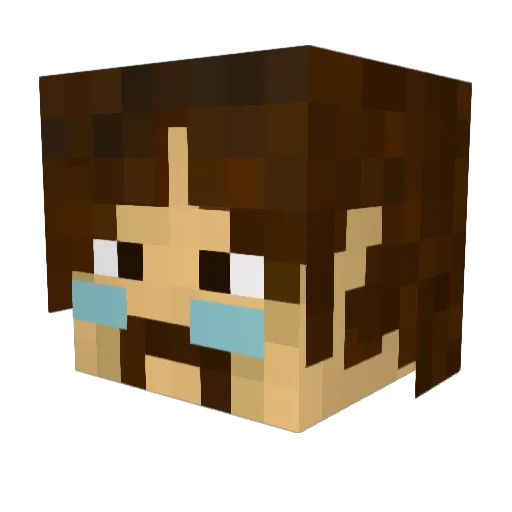 TobiDeLarge Minecraft avatar head, 3D render