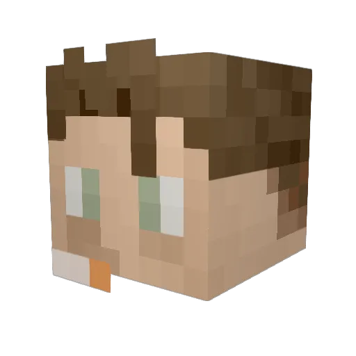 TobiTinman Minecraft avatar head, 3D render
