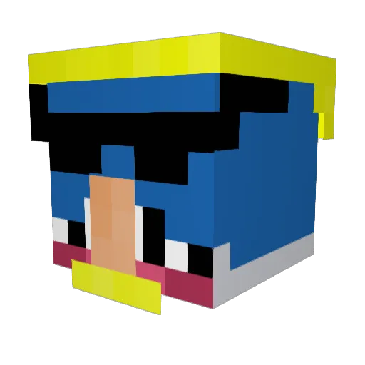 Tobiet Minecraft avatar head, 3D render