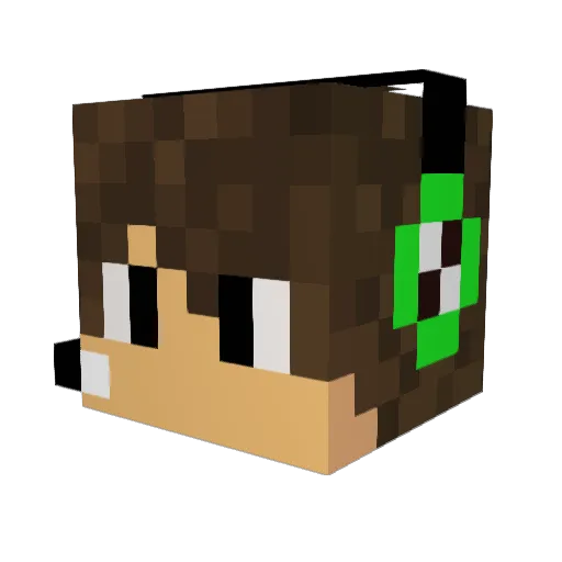 Tobikinet Minecraft avatar head, 3D render