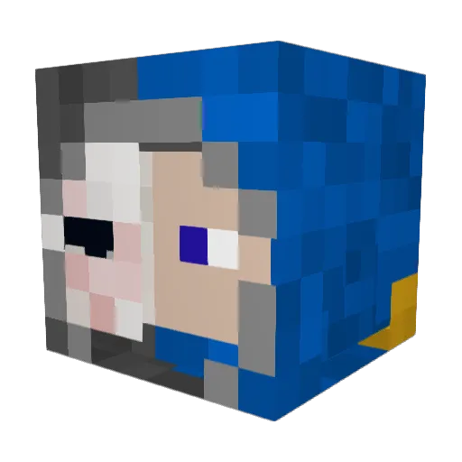 Tobilboy Minecraft avatar head, 3D render