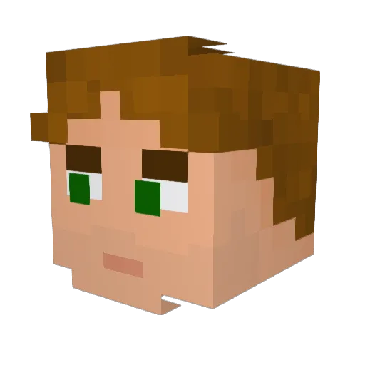 Toblerino Minecraft avatar head, 3D render