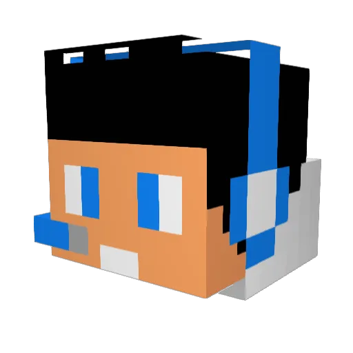 TobzyGames Minecraft avatar head, 3D render