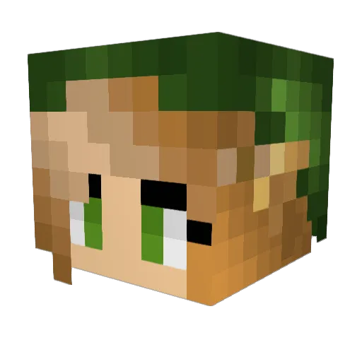 Tochi Minecraft avatar head, 3D render