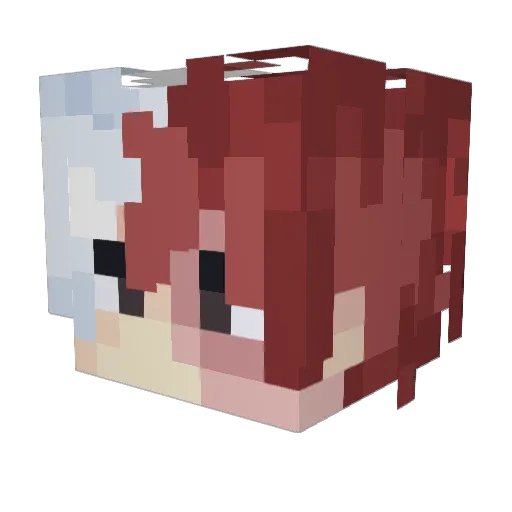 Todoroki0 Minecraft avatar head, 3D render