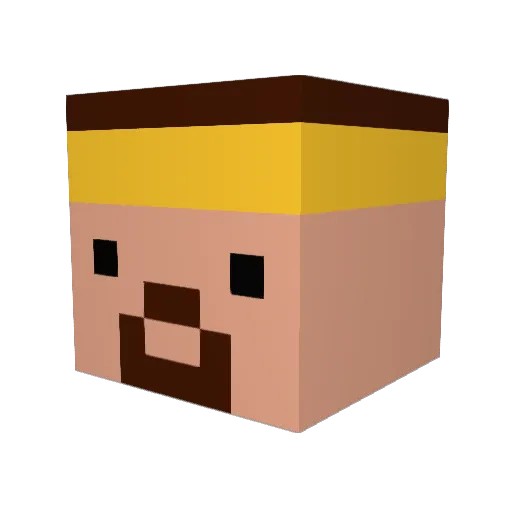 ToeJam10 Minecraft avatar head, 3D render