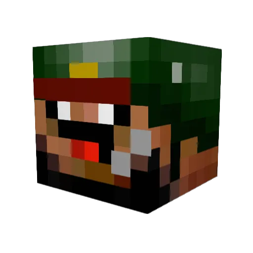 ToeJam6 Minecraft avatar head, 3D render