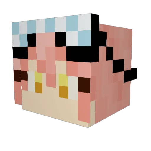 ToejamQueso Minecraft avatar head, 3D render