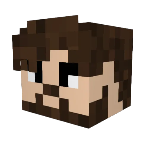 Toemosso Minecraft avatar head, 3D render
