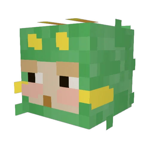 Tofalu Minecraft avatar head, 3D render