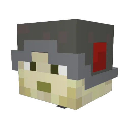 Toffeekokki Minecraft avatar head, 3D render