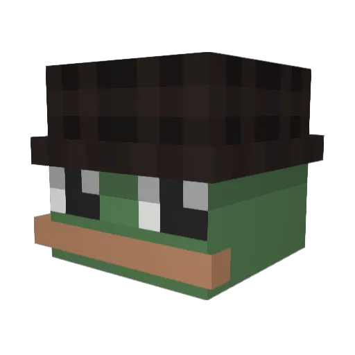 Toffelz Minecraft avatar head, 3D render