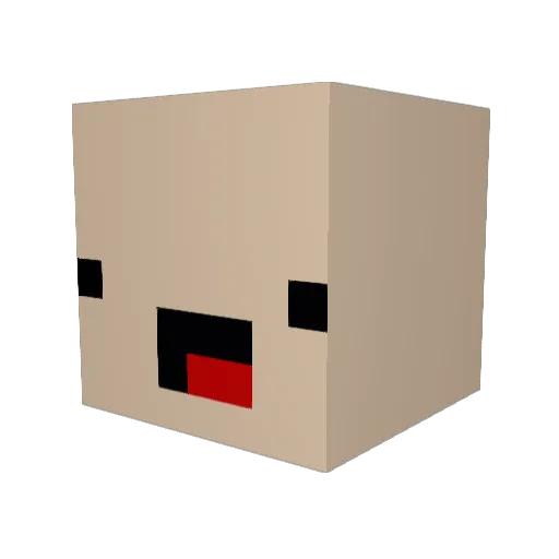 Tofilll Minecraft avatar head, 3D render