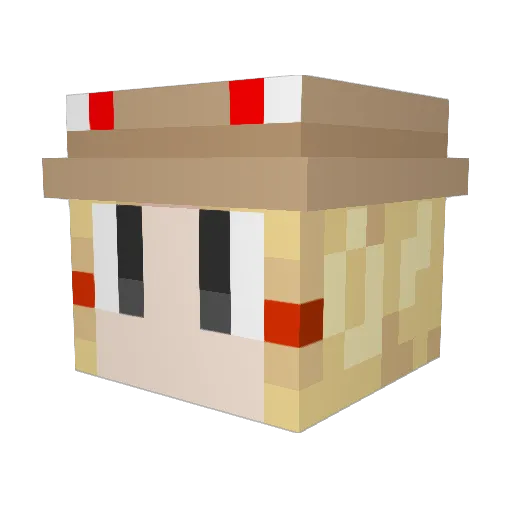 Togami Minecraft avatar head, 3D render