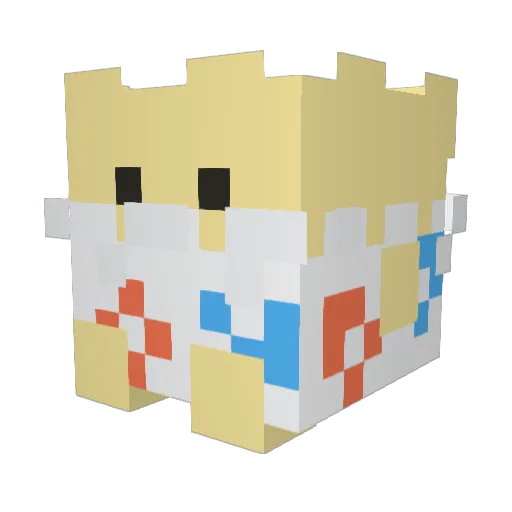 TogepiXO Minecraft avatar head, 3D render