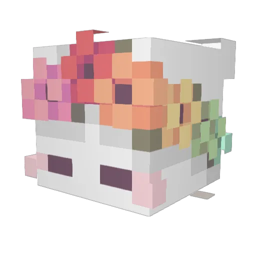 Tojikuro Minecraft avatar head, 3D render