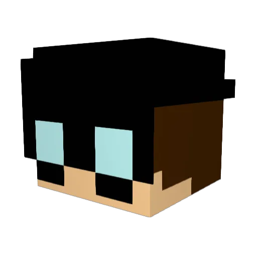 Tokao Minecraft avatar head, 3D render