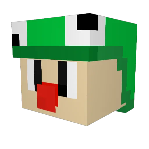 Tokenu Minecraft avatar head, 3D render