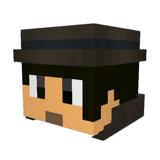 Tokerius Minecraft avatar head, 3D render