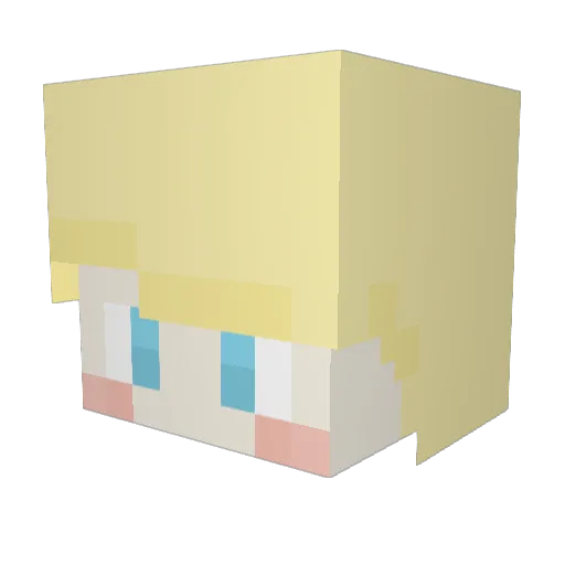 TokiYoki Minecraft avatar head, 3D render