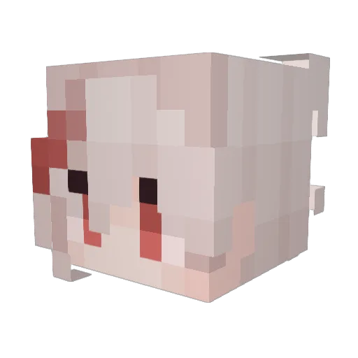 Tokimofu Minecraft avatar head, 3D render