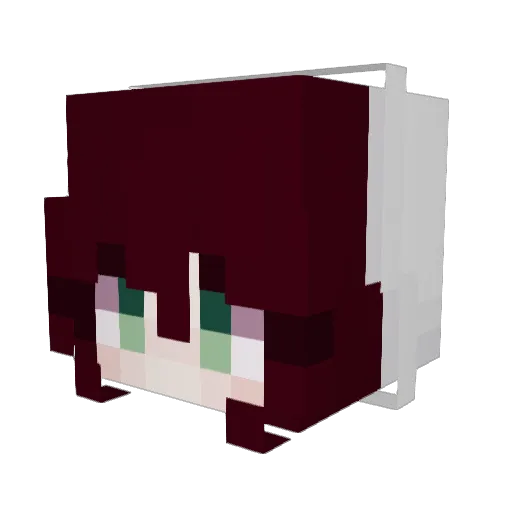 Tokioowu Minecraft avatar head, 3D render