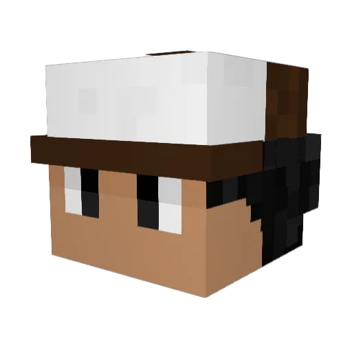 Tokitwo Minecraft avatar head, 3D render